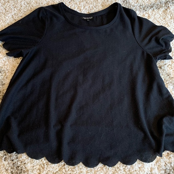 Topshop Tops - Top shop Scallop Hem Top